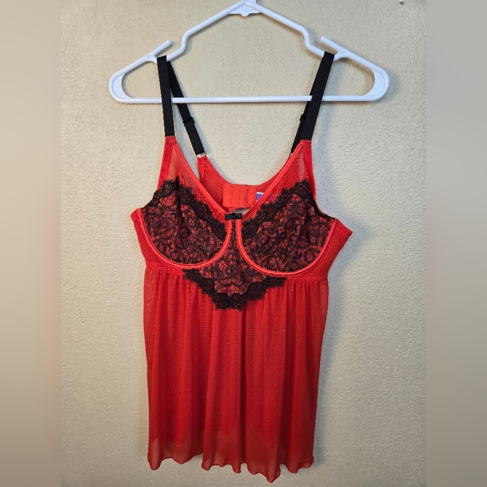 Parfait Red and Black Lace Chemise 38DD (5523)